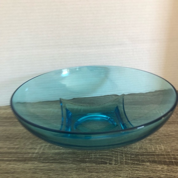 Vtg Hazel Atlas Colonial Capri Blue Serving Bowl - Picture 4 of 14